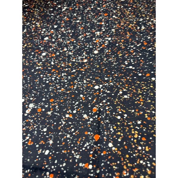 Joann Black Cotton Fabric Orange White Splatter Paint Design 24"x44" - Picture 5 of 10